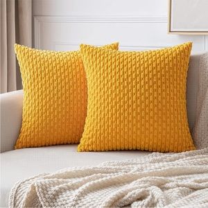 New MIULEE Pillow Covers Striped Corduroy Set of 2